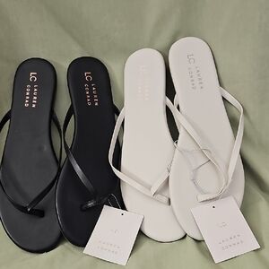 LC Lauren Conrad Women's Black and White Sandals